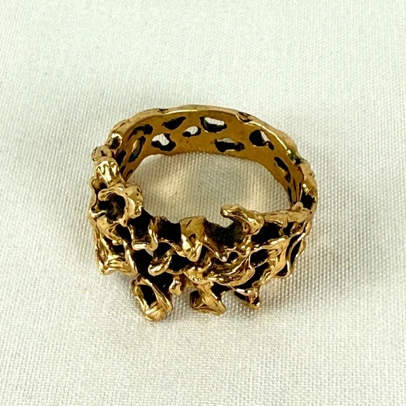 1970s Brutalist 18K Wedding Band 8.5 from Armel Jewelers Sarasota FL Modernest